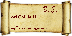 Deáki Emil névjegykártya
