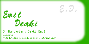 emil deaki business card