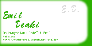 emil deaki business card